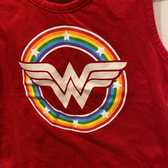 Wonder Woman Red Tank Top with Rainbow Logo - Picture 3 of 8